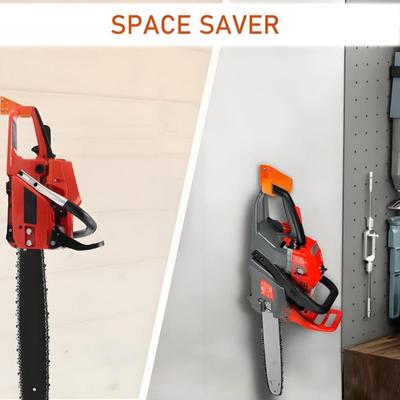 Wall-mounted Heavy Duty Chainsaw Hanger Carbon Steel Plate with Expansion Screws Orange Chainsaw Holders Multifunctional