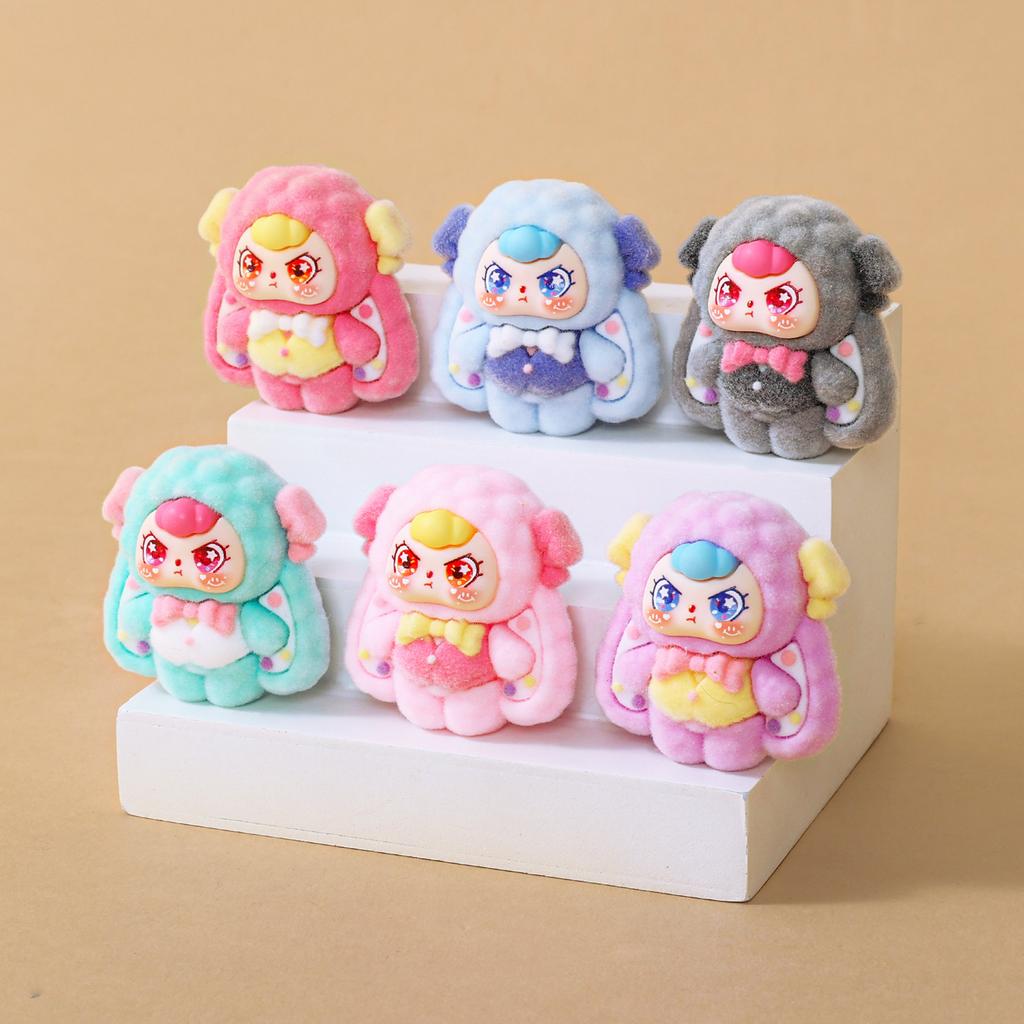 9pcs/Set Mini Baby Three Figure Toy Rabbit Figurine Desktop Decoration Model Ornaments Toys Boys Girls Christmas Gifts