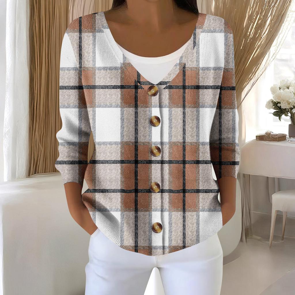Women's Fashion Long Sleeve Christmas Snowman Snowflake Print Jacket Cardigan