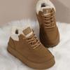 Women's Ankle Snow Boots Fur Suede Short Plush Platform Shoes Winter Casual Walking Sports Flats Comfortable Cotton Botas Mujer