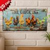 D Flatpc Vintage Metal Sign Decorative Sign ( ) Industrial Vintage StyleRooster and Chicken Farm Sign BBQ