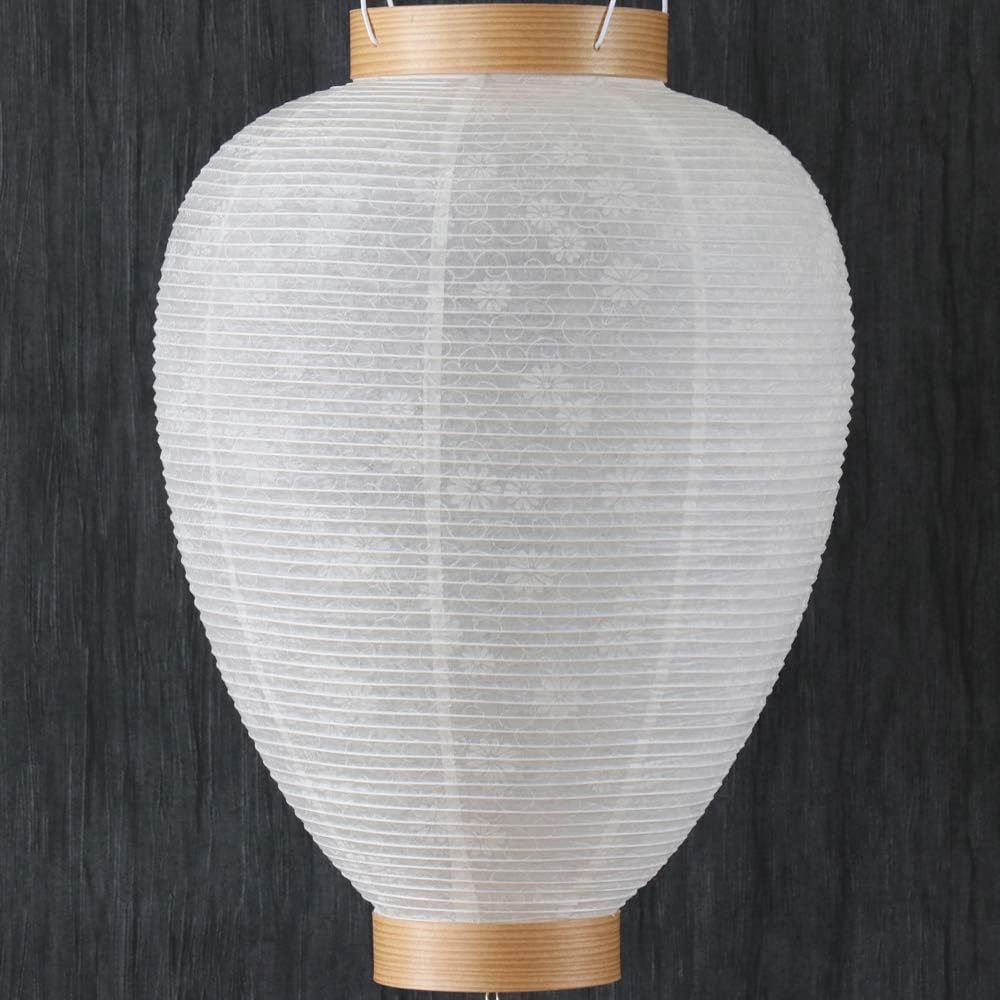 Naamukuma-chan Kobo Bon Festival Lantern No. 20, Medium-sized, White-patterned, Gifu Lantern for First Bon Festival, 48cm High x 28cm Wide (Fire Box
