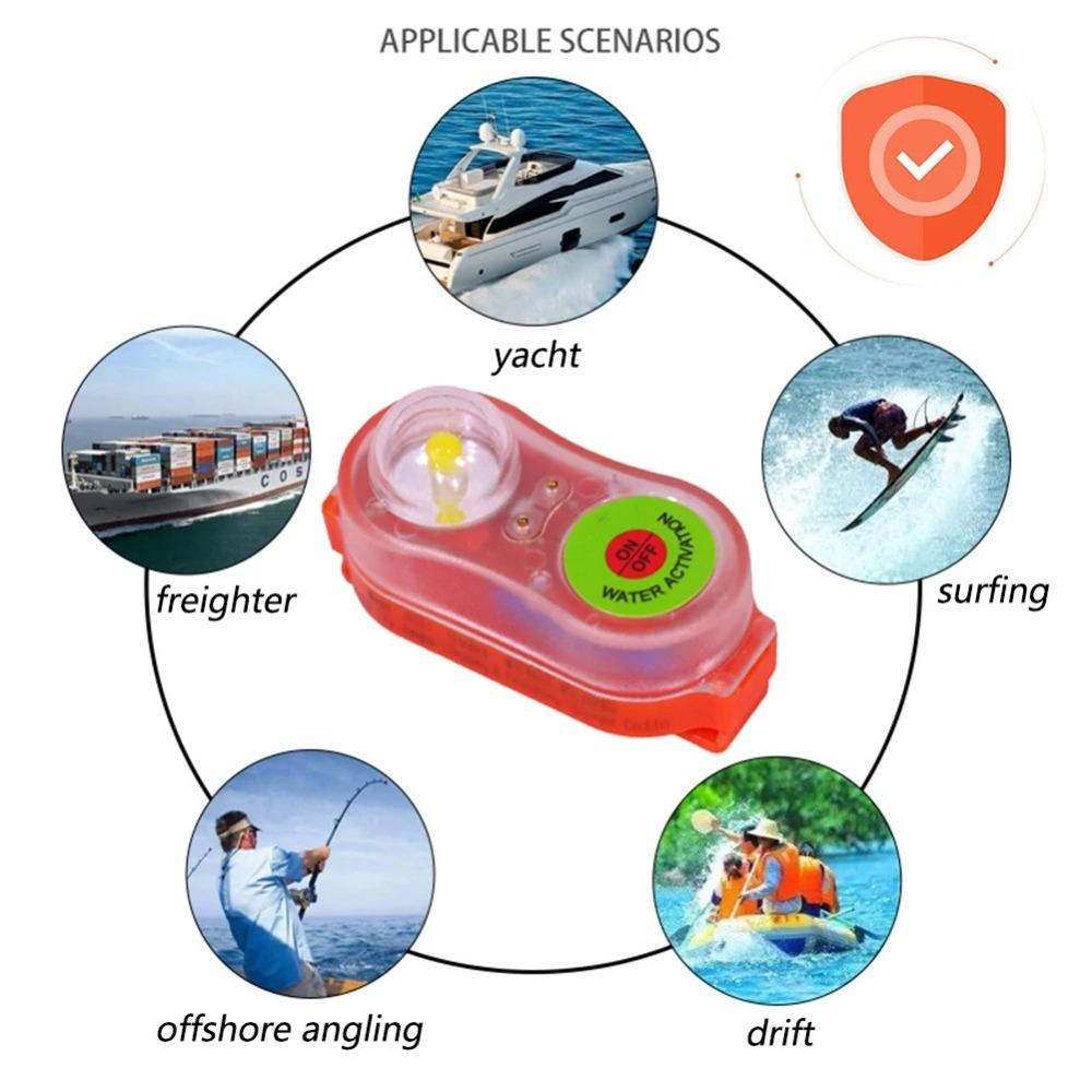 2pcs Waterproof LED Life Jacket Light Lightweight Emergency Signal Light  Outdoor Accessories