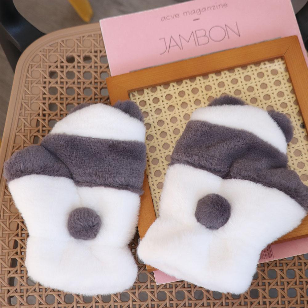 Fashion Touch Screen Panda Gloves Fleece-lined Keep Warm Half Finger Gloves Windproof Korean Style Winter Velvet Mittens Riding