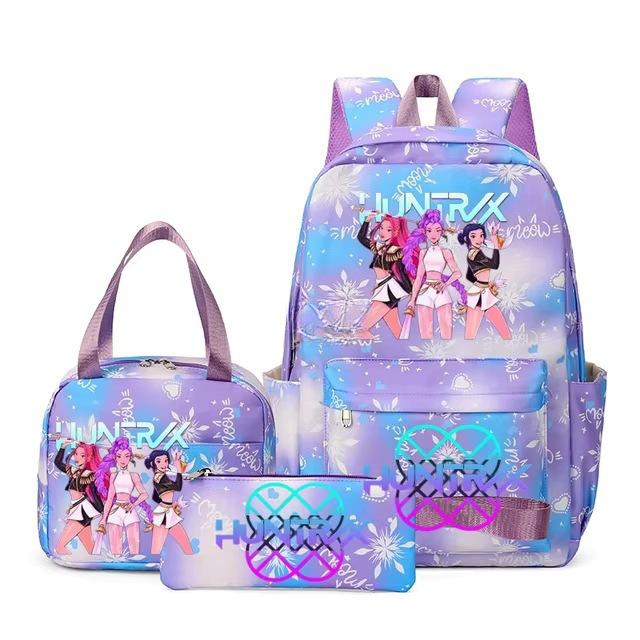 3-teiliges Schulrucksack-Set für Schüler Große Kapazität Oxford-Stoff Schultasche mit Schultergurt und Federmäppchen