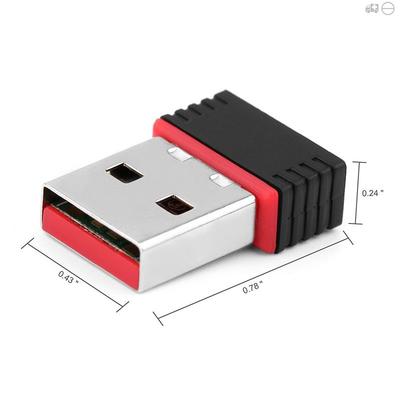 Mini External USB Wireless Network Interface Card Desktop Computer Laptop Network WiFi Transmitter Receiver, Drive-free