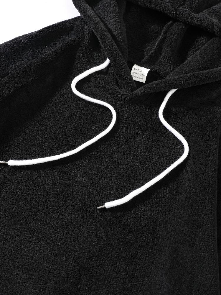 Autumn Winter Large Size Hooded Men's Casual Personality Fashion Sweater Coral Velvet Sweater Men's Comfortable Fit Skin-friendly Breathable Tops