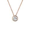 Shiny Colorful CZ Birthstone Necklace Round Stainless Steel Link Chain Necklace Boutique Birth Stone Zircon Necklace for Women