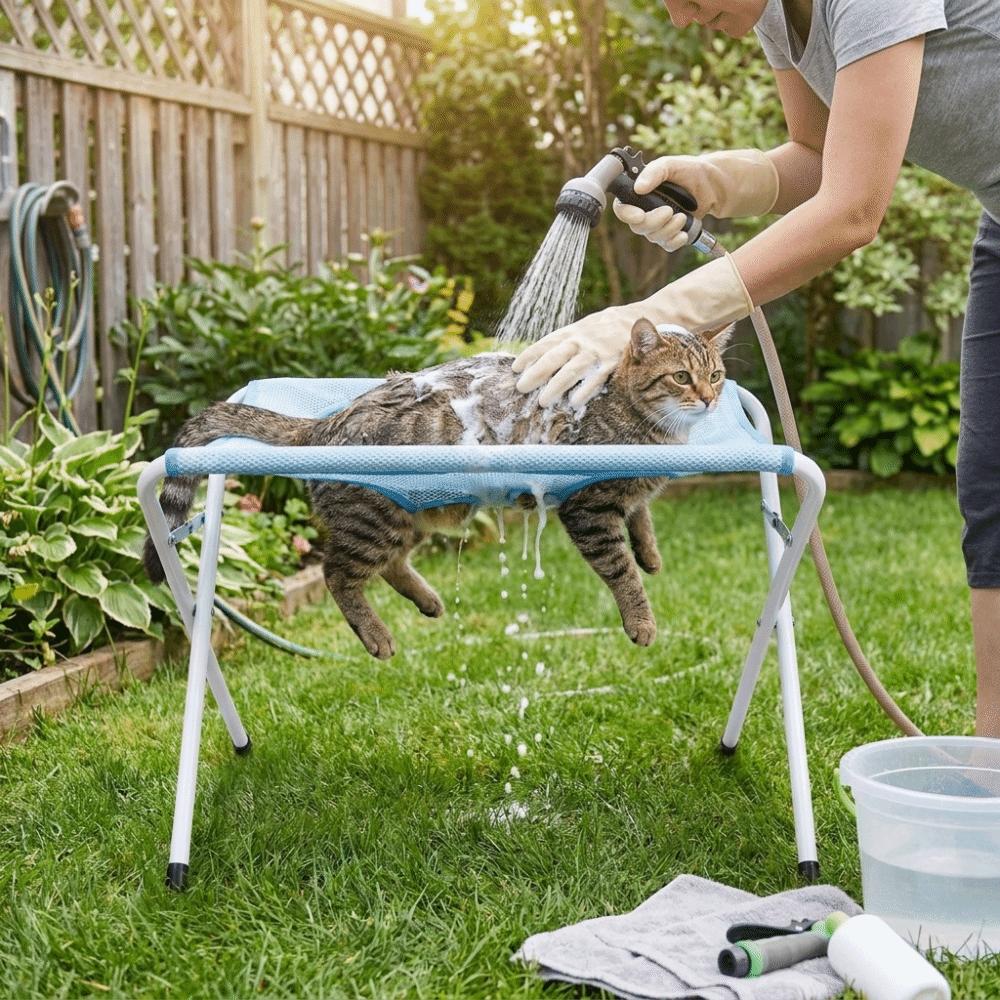 Mesh Dog Bathing Hammock Adjustable Dog Nail Trimming Holder Cat Bath Rack  Pet Grooming