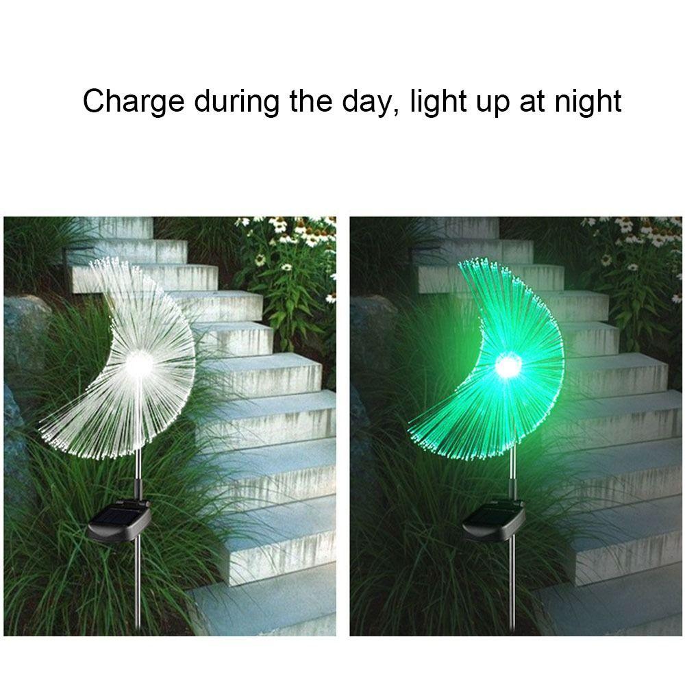 Energy Saving Fiber Optic LED Lamp Solar Powered Landscape Lawn Lamp Outdoor Solar Light  Community