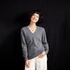 Women's Candy Color V-Neck Cashmere Sweater - Fashionable Knit Base Layer for Autumn/Winter 2025.