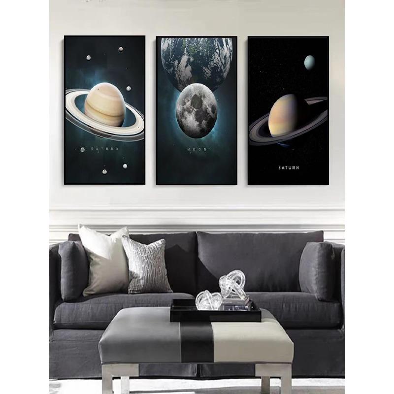 Nordic Solar System Canvas Art  Sun Venus Saturn Mars Planet Posters  Space Wall Decor for Living Room  Modern Home Art Prints