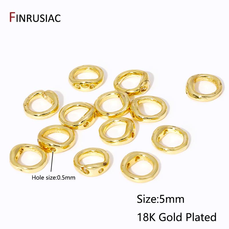 18K Gold Plated Brass End Crimp Beads For Jewelry Making,DIY Bracelets Accessories,Bead Tip Connectors For Jewelry Supplies