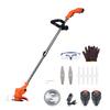 Weed Eater Electric Weed Mower Cordless Trimmer Telescopic Rod Home Weed Eater Cutter Rechargeable Handheld Lawn Mower with 2 Batteries (12V 2.0Ah)
