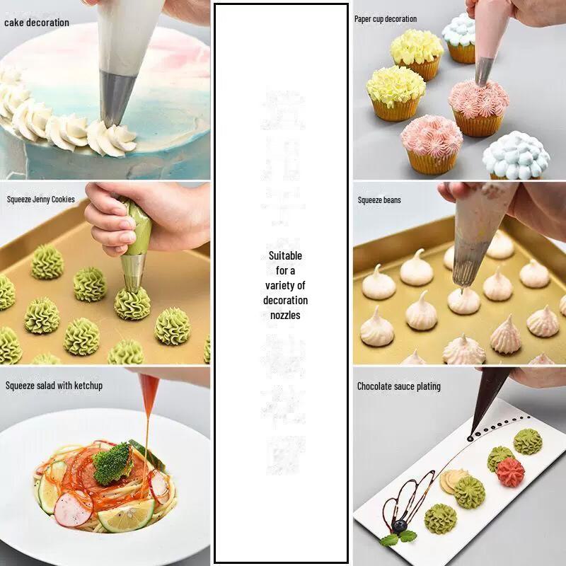 "Food-Grade Disposable Cookie & Cake Decorating Bags for Baby Food & Chocolate with Beautiful Seam"