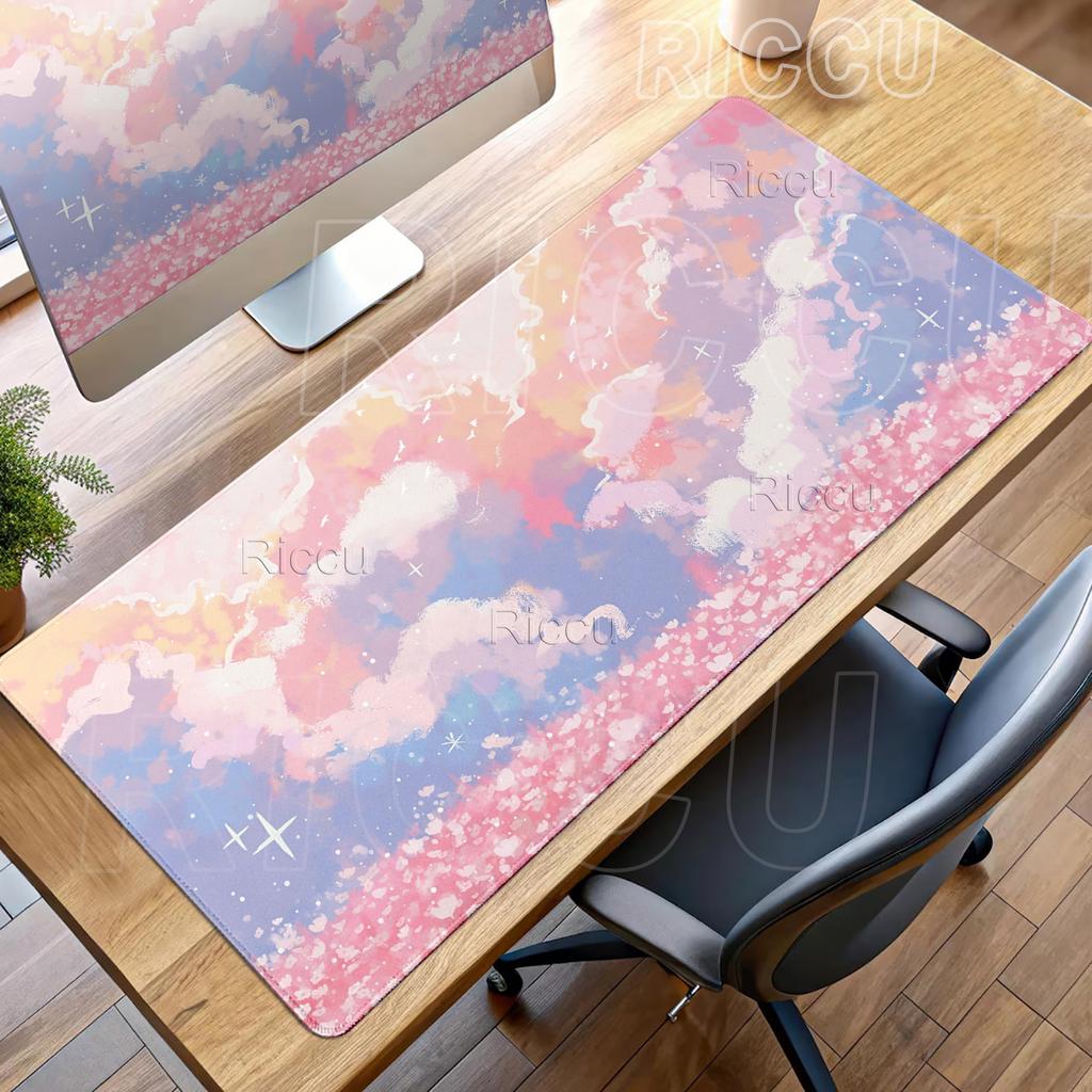 Pink Pattern Mouse Pad Aesthetics Home Computer Table Large PC Mouse Pad Art Keyboard Anti-slip Desk Mats Office Accessories Rug