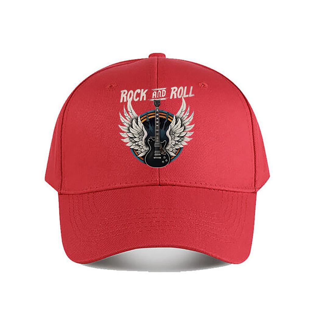 Vintage Rock And Roll Guitar Wings Baseball Cap Fashion Unisex Sunhat Womens Outdoor Sports Snapback Cap