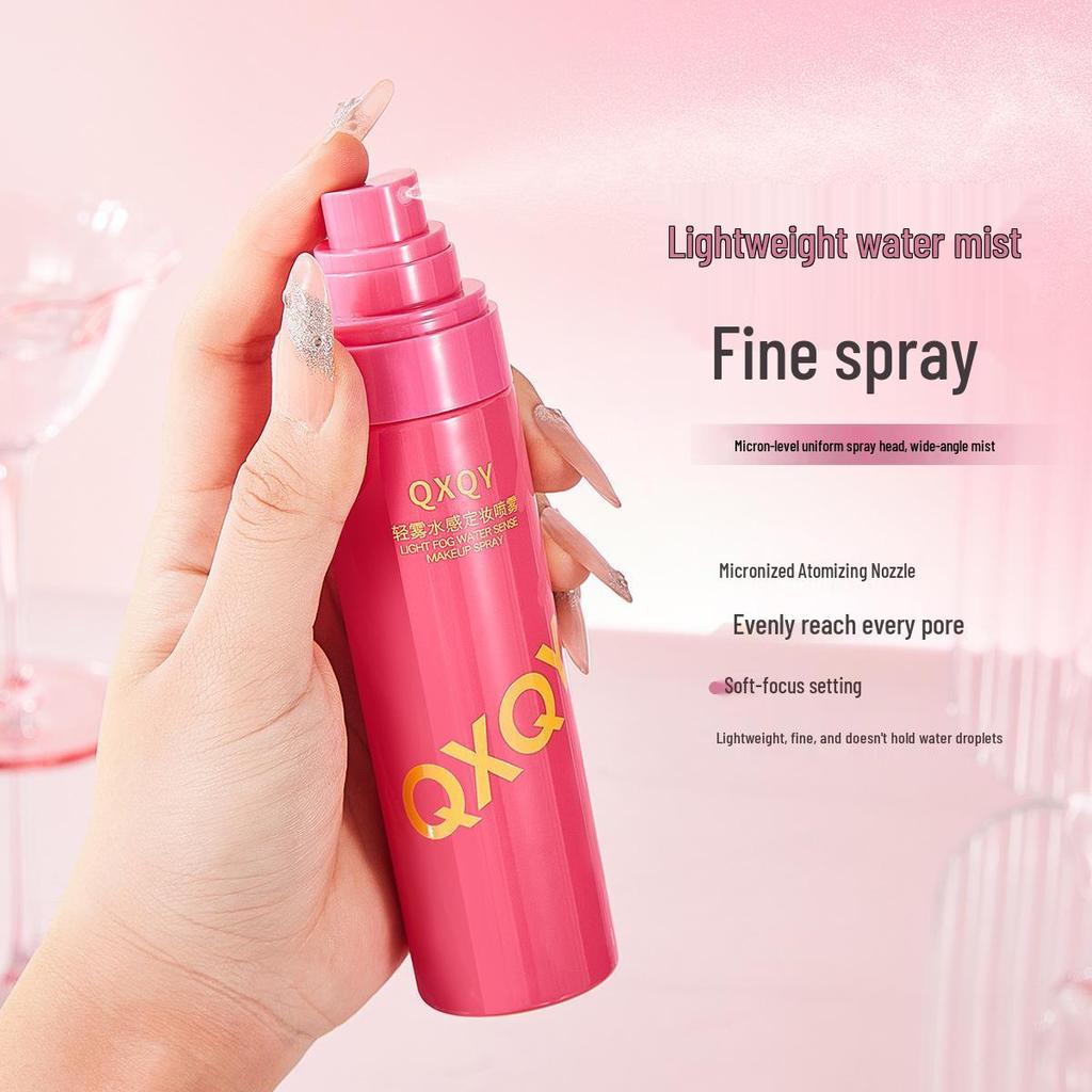 QXQY Makeup Light Mist Setting Spray - Oil Control, Waterproof, Sweatproof, Long-Lasting, No Smudge, Watery Glow, Fast-Drying Film.