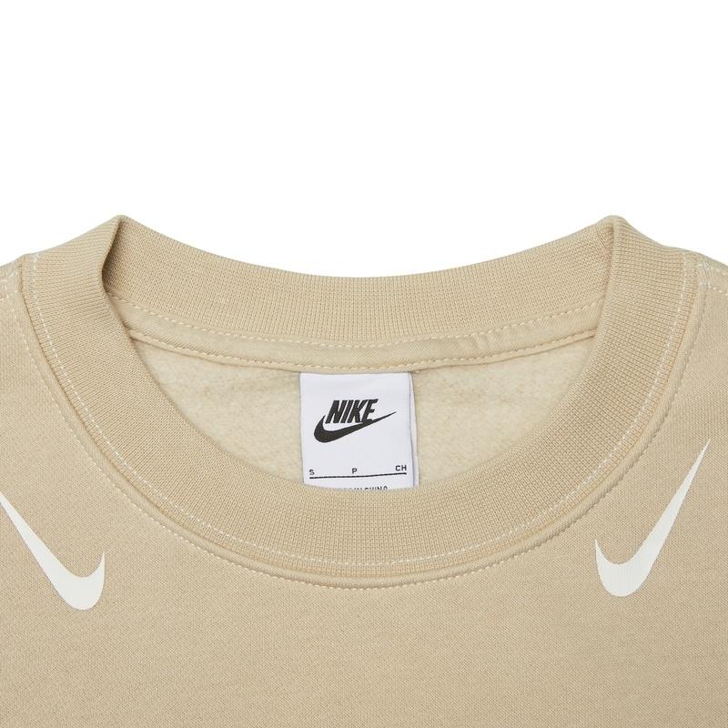 Nike Sweatshirts Women's Beige Crew Neck Thickened Regular DD5611-206