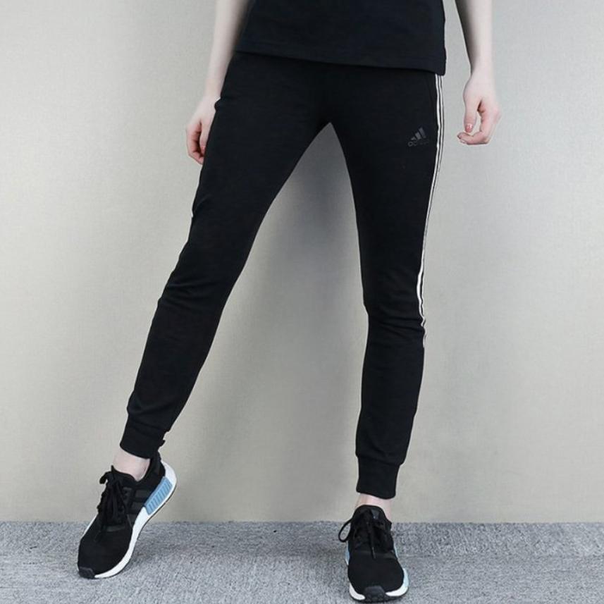 Adidas Casual Training Tapered Knit Sports Pants Women Bottoms Black DT8324