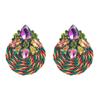 Fashionable Geometric-shaped Glass Beaded Elastic Thread Woven Earrings - Eye-catching Accessories