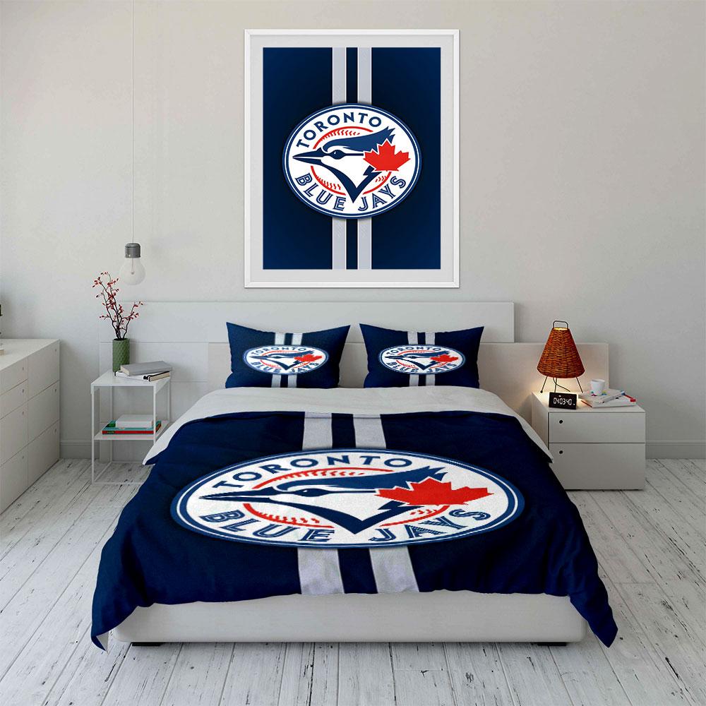 """Toronto Blue Jays Logo Bettwäsche Design" Druck Bettwäsche Set Bettbezug Kissenbezüge""" (1* Bettbezug 2* Kissenbezüge Decke Nicht Enthalten)