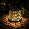Solar Powered Outdoor Decorative Lantern for Garden Patio Yard Balcony Waterproof Metal Patterned Ambient Lighting
