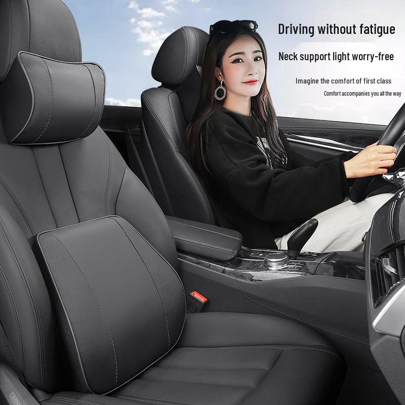 Volvo Car Neck & Lumbar Support Pillow for S60/S90/XC60/XC40 - Memory Foam Backrest Cushion
