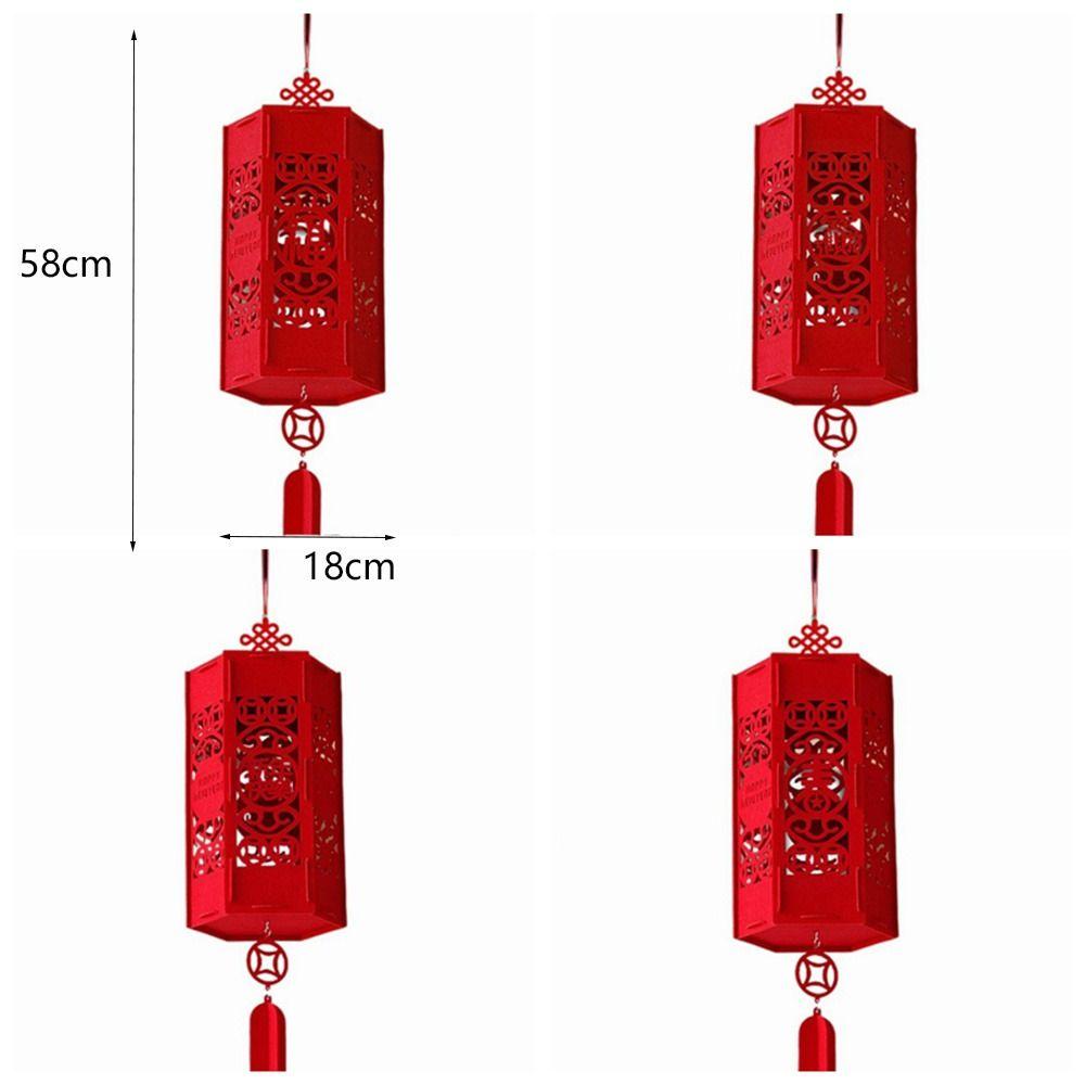 Retro Spring Festival Lanterns Non-woven Chinese Lantern Chandelier Fuzi Lantern Home