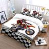 Racer Reiten Motocross Bike Springen Druck Bettwäsche Set 1 Bettbezug 2 Kissenbezüge Für Erwachsene und Kinder Luxus Geschenk Vollgröße