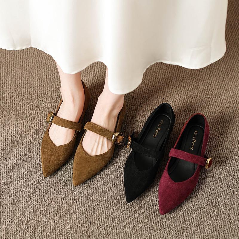 Designer Luxury Thick Heel Women Mary Jane Shoes Fashion Shallow Pointed Shoes 2026 Spring Female Internal Increase Dress Pumps