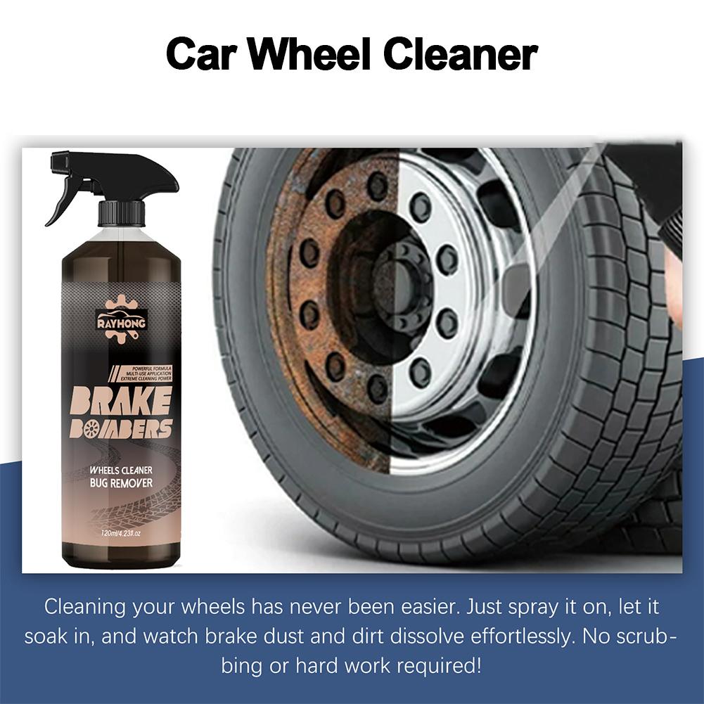 Wheel Cleaner Spray Non-Acid Auto Detail Care Remove Rust Safe Iron Dust Rim Rust Cleaner 100/120ml for Cleaning Wheels Tires