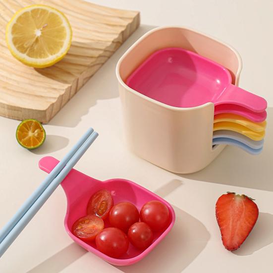 6Pcs Sauce Dish with Storage Rack Seasoning Dishes Dipping Bowls Small Food Storage Container for Candy Dessert Appetizer Nuts