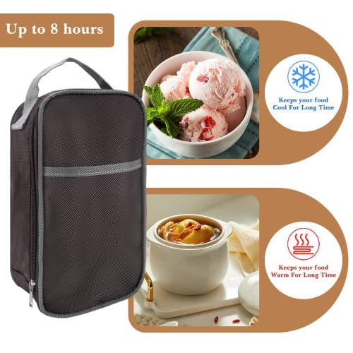 Linkidea Insulated Food Jar Bag, Portable Lunch Box with Pocket, for Office, Work, Outdoors, and Picnics, 24oz, THERMOS Compatible, Lazycozy Compatibl