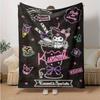 1pc Cheeky But Charming Kuromi Design Blanket, Cartoon Throw Blanket for Home Decor, Gift Idea for Family and Friend, Living Room, Travel, Camping, Ca