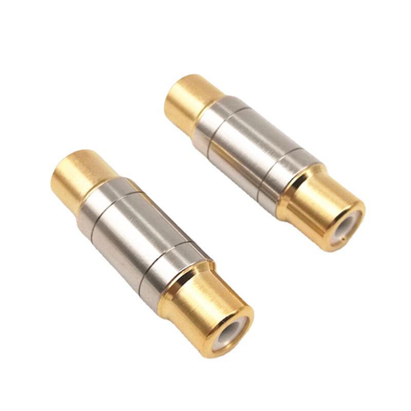 Gold-Plated Copper RCA Female-to-Female Connector for Audio and Video.