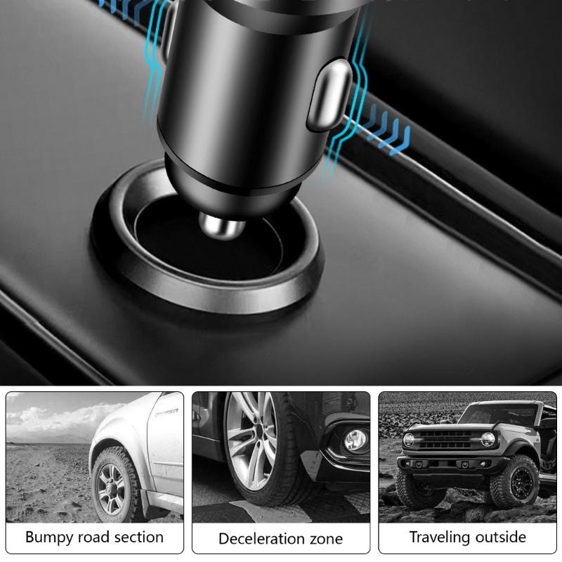 High Speed Charging Car Adapter Double Port Car Power Supply Equipped Type C Coiled Cord for Efficient Charging