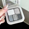 5 Color Punk Smokey Eye Makeup Eyeshadow Palette Silvery White Cement Gray Dark Black Matte & Shimmer Lasting Party Makeup