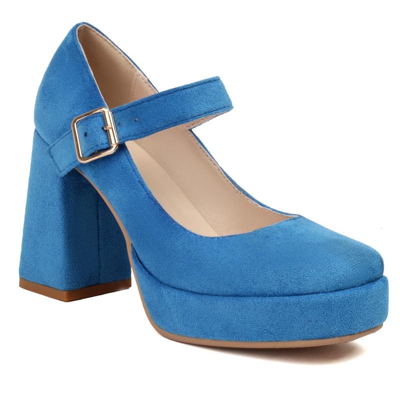 

Черные Красные Синие Женские Туфли-Лодочки на Каблуке Платформа Элегантный Блочный Высокий Каблук Женские Рабочие Вечерние Свадебные Туфли 2024 Весна 37