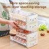 Egg Storage Box for Refrigerator Stackable Egg Container Holds 36 Eggs Kitchen Egg Organizer with Two Drawers for Fridge Counter