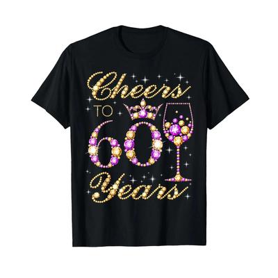 A High To The 60th Birthday Party Of 60 Years Old Queen T Shirt Vintage Stretched Homme Fashion Top For Everyday Wear