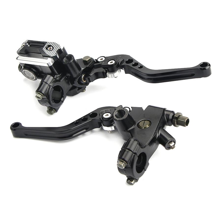 Motorcycle 7/8"CNC Brake Clutch Master Cylinder Lever Set Reservoir Universal
