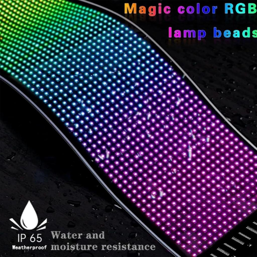 2 Pack Truck Window LED Screen Demon Eye Soft Screen Portable Car Sticker Flexible Screen APP Editable Car LED Flexible Screen