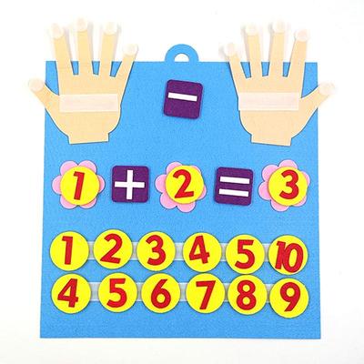 Handmade Felt Math Toy for Early Education: Addition & Subtraction Practice with Fingers