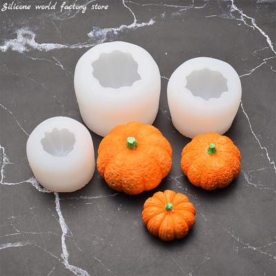 Silicone World 3D Pumpkin Candle Silicone Mold Chocolate Cake Baking Mold Resin Epoxy Aromatherapy Gypsum Handmade DIY Mold