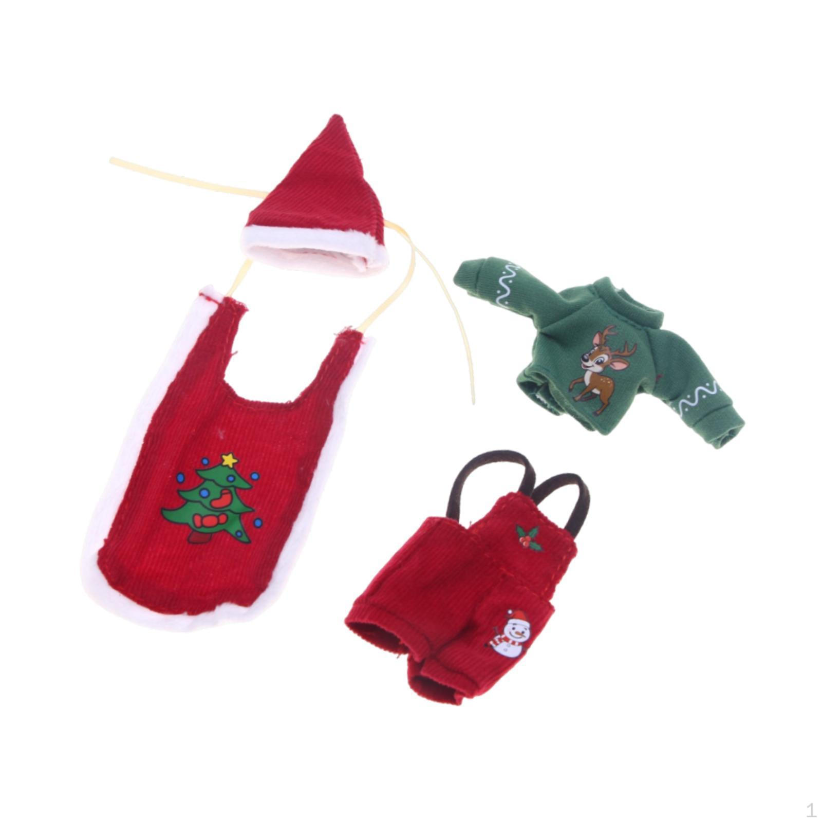 

Dollhouse Christmas Doll Clothes for Xmas Party Decor,Winter,Dollhouse Accessories Elf Winter