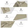 Men Linen Blend Long Sleeve Shirt, Mandarin Collar Ethnic Geometric Print Half Button Henley Shirts Casual Beach Bohemian Tops For Men Multiple Colors