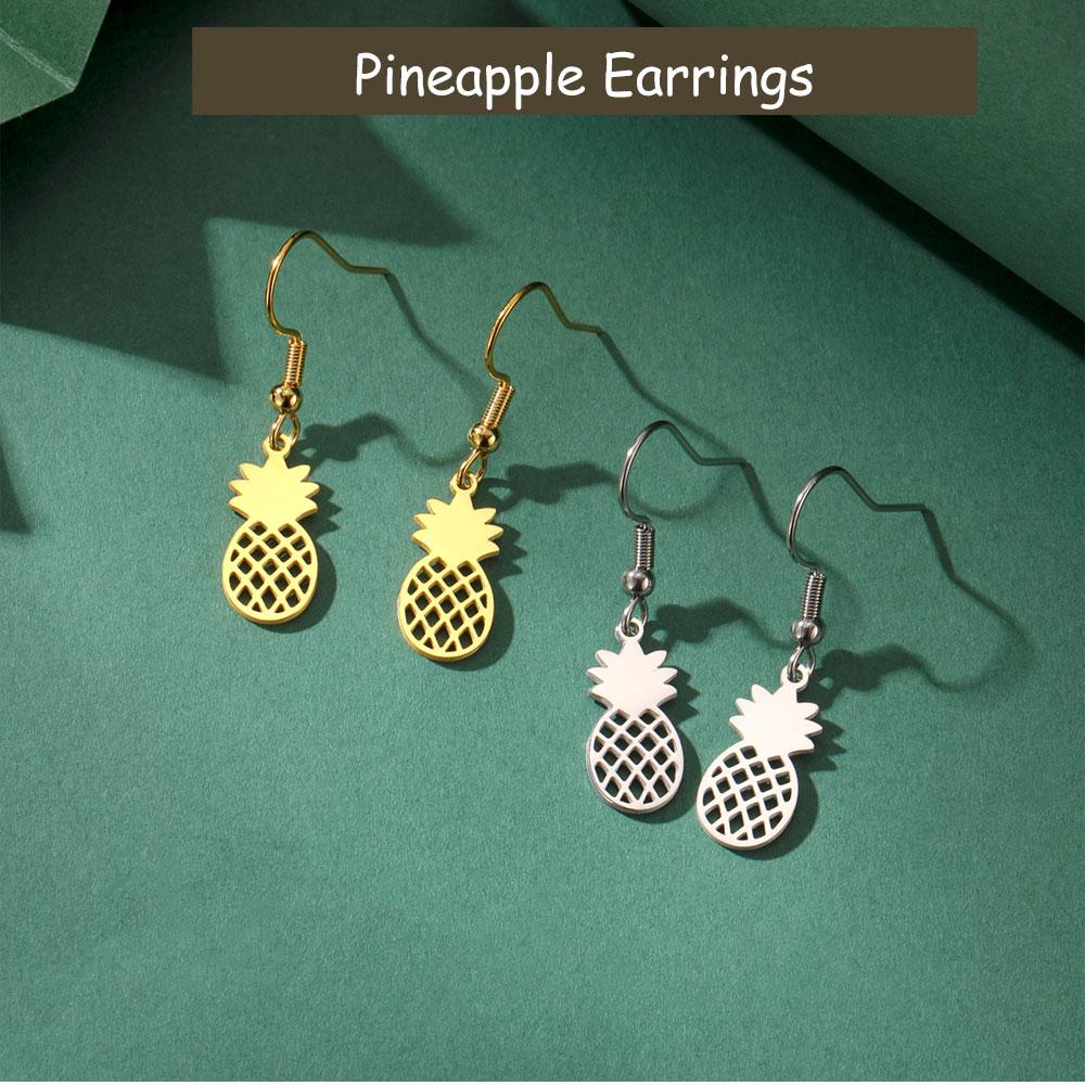 Cazador Cute Pineapple Stud Earrings for Women Stainless Steel Dangle Earrings 2026 Trend Jewelry Party Birthday Gift New
