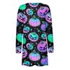 Women's Fashion Casual Comfortable Halloween Printed Mid-Length Cardigan With Pockets Jacket