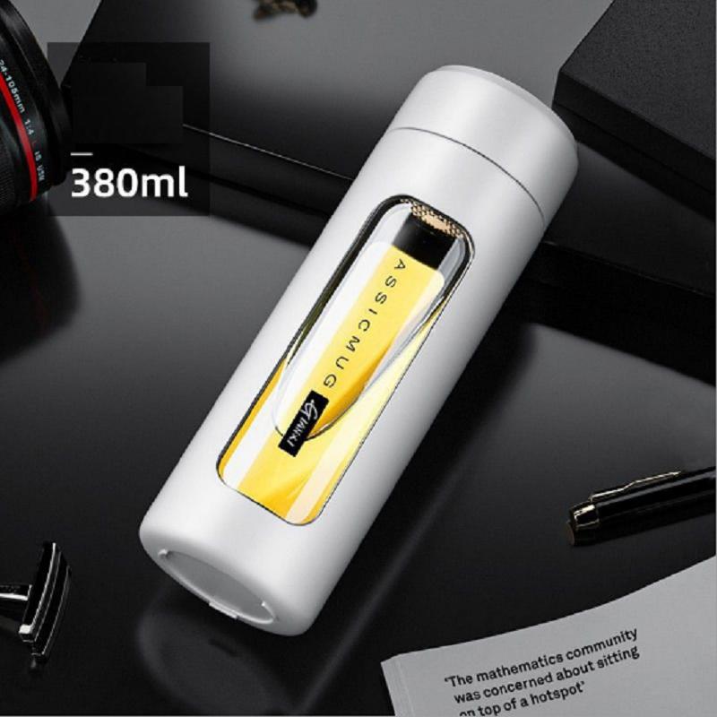 

Стакан GIANXI 380 мл, стеклянный, портативный, из утолщенного стекла, для горячего, с пластиковым стаканом для рук, простой офисный, личный, для разделения чая и воды, чашка для чая 380ml